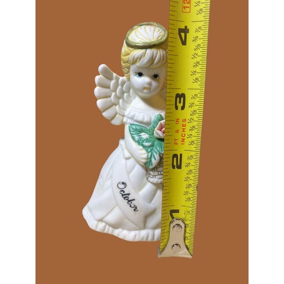 October Porcelain Girl Birth Month Angel - Picture 7 of 7